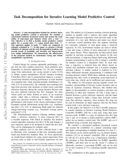 Task Decomposition for Iterative Learning Model Predictive Control