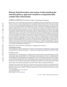 Human-Misinformation interaction: Understanding the interdisciplinary
  approach needed to computationally combat false information