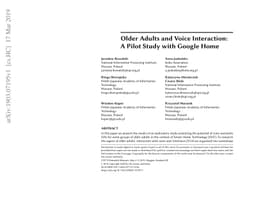 Older Adults and Voice Interaction: A Pilot Study with Google Home
