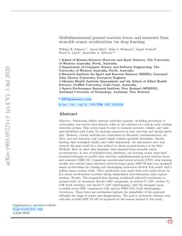 Multidimensional ground reaction forces and moments from wearable sensor
  accelerations via deep learning