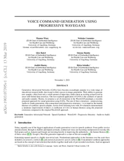 Voice command generation using Progressive Wavegans
