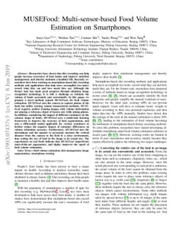 MUSEFood: Multi-sensor-based Food Volume Estimation on Smartphones