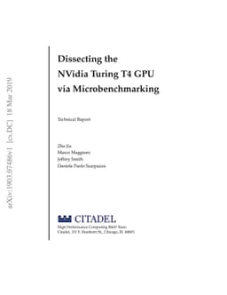 Dissecting the NVidia Turing T4 GPU via Microbenchmarking