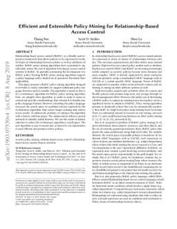 Efficient and Extensible Policy Mining for Relationship-Based Access
  Control