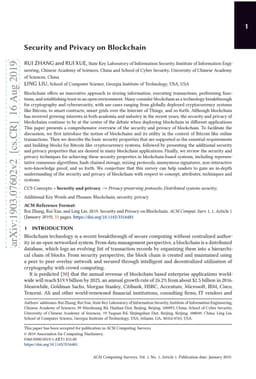 Security and Privacy on Blockchain