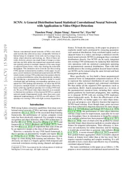 SCNN: A General Distribution based Statistical Convolutional Neural
  Network with Application to Video Object Detection