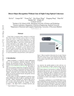 Direct Object Recognition Without Line-of-Sight Using Optical Coherence