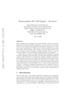 Benchmarking Web API Quality -- Revisited