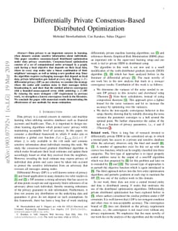 Differentially Private Consensus-Based Distributed Optimization