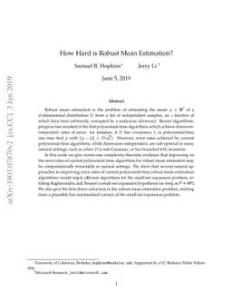 How Hard Is Robust Mean Estimation?