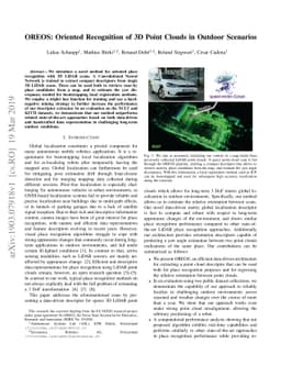 OREOS: Oriented Recognition of 3D Point Clouds in Outdoor Scenarios
