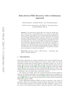 Data-driven PDE discovery with evolutionary approach
