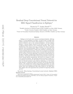 Residual Deep Convolutional Neural Network for EEG Signal Classification
  in Epilepsy