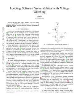 Injecting Software Vulnerabilities with Voltage Glitching