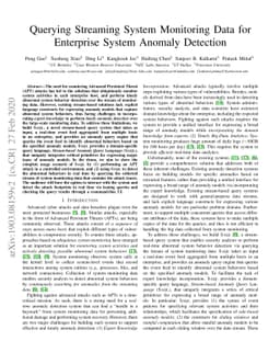 Querying Streaming System Monitoring Data for Enterprise System Anomaly
  Detection