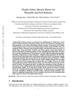 Fluidic Fabric Muscle Sheets for Wearable and Soft Robotics