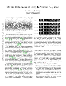 On the Robustness of Deep K-Nearest Neighbors