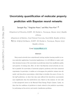 Uncertainty quantification of molecular property prediction with
  Bayesian neural networks