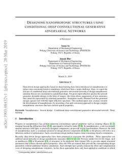 Designing nanophotonic structures using conditional-deep convolutional
  generative adversarial networks