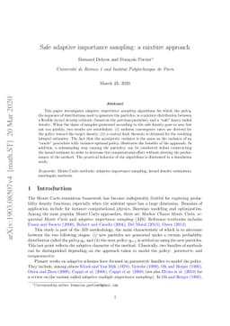 Safe and adaptive importance sampling: a mixture approach