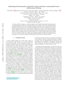 Optimizing thermodynamic trajectories using evolutionary and
  gradient-based reinforcement learning