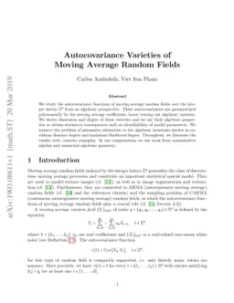 Autocovariance Varieties of Moving Average Random Fields