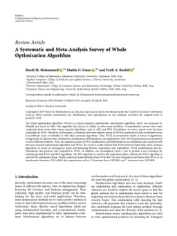 A Systematic and Meta-analysis Survey of Whale Optimization Algorithm