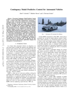 Contingency Model Predictive Control for Automated Vehicles