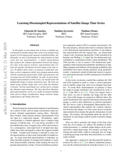 Learning Disentangled Representations of Satellite Image Time Series