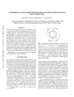 Tensor-Ring Nuclear Norm Minimization and Application for Visual Data
  Completion