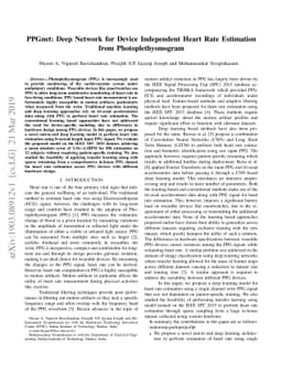 PPGnet: Deep Network for Device Independent Heart Rate Estimation from
  Photoplethysmogram