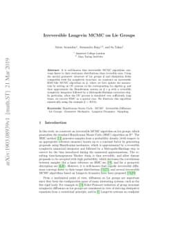 Irreversible Langevin MCMC on Lie Groups