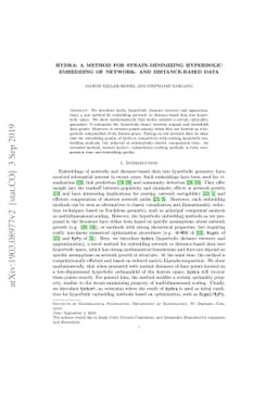 Hydra: A method for strain-minimizing hyperbolic embedding of network-
  and distance-based data