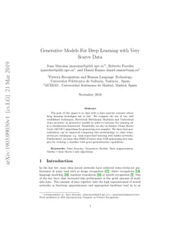 Generative Models For Deep Learning with Very Scarce Data