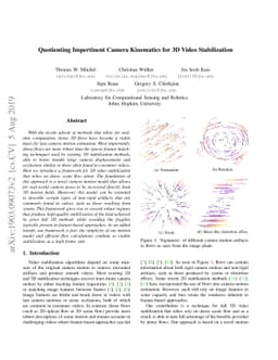 Quotienting Impertinent Camera Kinematics for 3D Video Stabilization