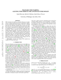 Trainable Time Warping: Aligning Time-Series in the Continuous-Time
  Domain