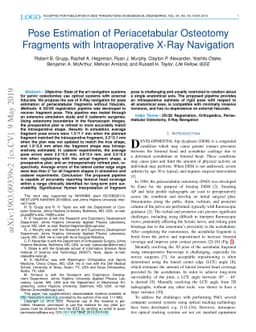 Pose Estimation of Periacetabular Osteotomy Fragments with
  Intraoperative X-Ray Navigation