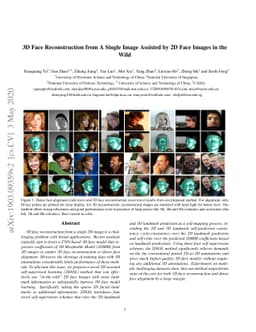 3D Face Reconstruction from A Single Image Assisted by 2D Face Images in
  the Wild