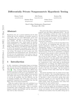 Differentially Private Nonparametric Hypothesis Testing