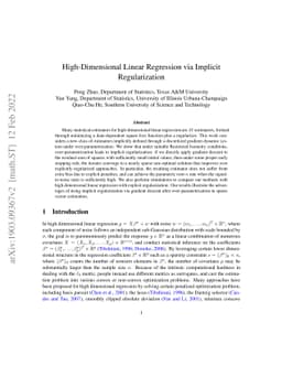 High-Dimensional Linear Regression via Implicit Regularization