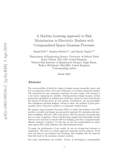 A Machine Learning approach to Risk Minimisation in Electricity Markets
  with Coregionalized Sparse Gaussian Processes