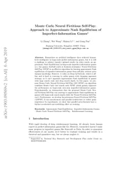 Monte Carlo Neural Fictitious Self-Play: Approach to Approximate Nash
  equilibrium of Imperfect-Information Games