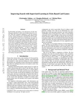 Improving Search with Supervised Learning in Trick-Based Card Games
