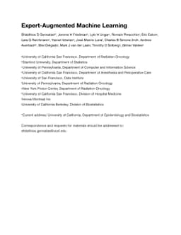 Expert-Augmented Machine Learning