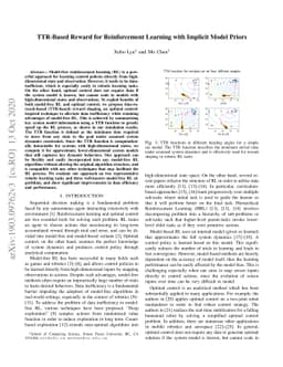TTR-Based Reward for Reinforcement Learning with Implicit Model Priors