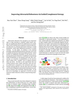 Improving Adversarial Robustness via Guided Complement Entropy