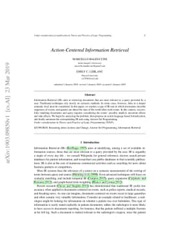 Action-Centered Information Retrieval