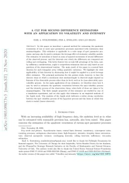 A CLT for second difference estimators with an application to volatility
  and intensity
