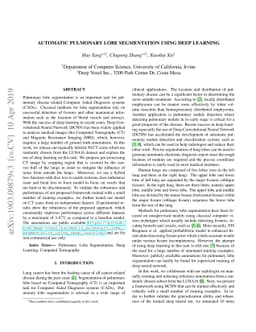 Automatic Pulmonary Lobe Segmentation Using Deep Learning