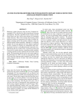 An End-to-end Framework For Integrated Pulmonary Nodule Detection and
  False Positive Reduction